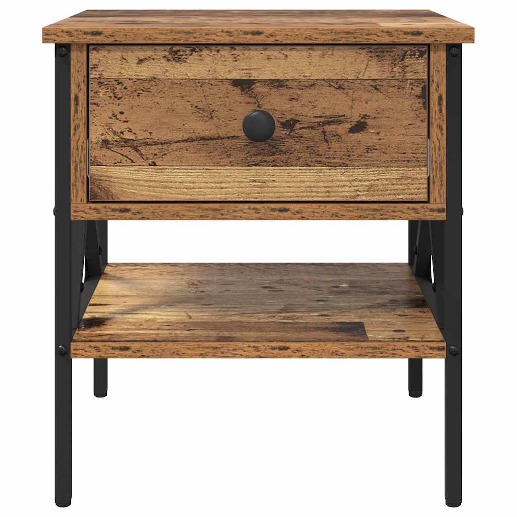 Sengebord med skuffe 2 pcs Gammelt træ 40 x 42 x 45 cm