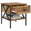 Sengebord med skuffe 2 pcs Gammelt træ 40 x 42 x 45 cm
