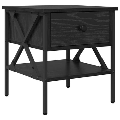 Sengebord Sort eg 40 x 42 x 45 cm Laminat træ og metal