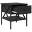 Sengebord 2 pcs Sort eg 40 x 42 x 45 cm Laminat træ og metal