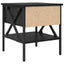 Sengebord 2 pcs Sort eg 40 x 42 x 45 cm Laminat træ og metal