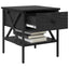 Sengebord 2 pcs Sort eg 40 x 42 x 45 cm Laminat træ og metal