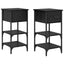 Natskab 2 pcs Sort eg 33,5 x 36 x 70 cm Konstrueret træ