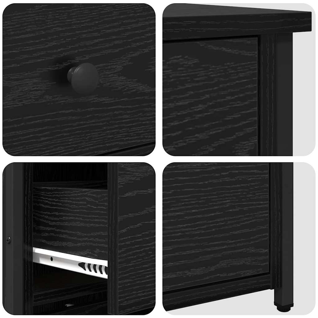 Natskab 2 pcs Sort eg 40 x 36 x 60 cm Solid genbrugs træ