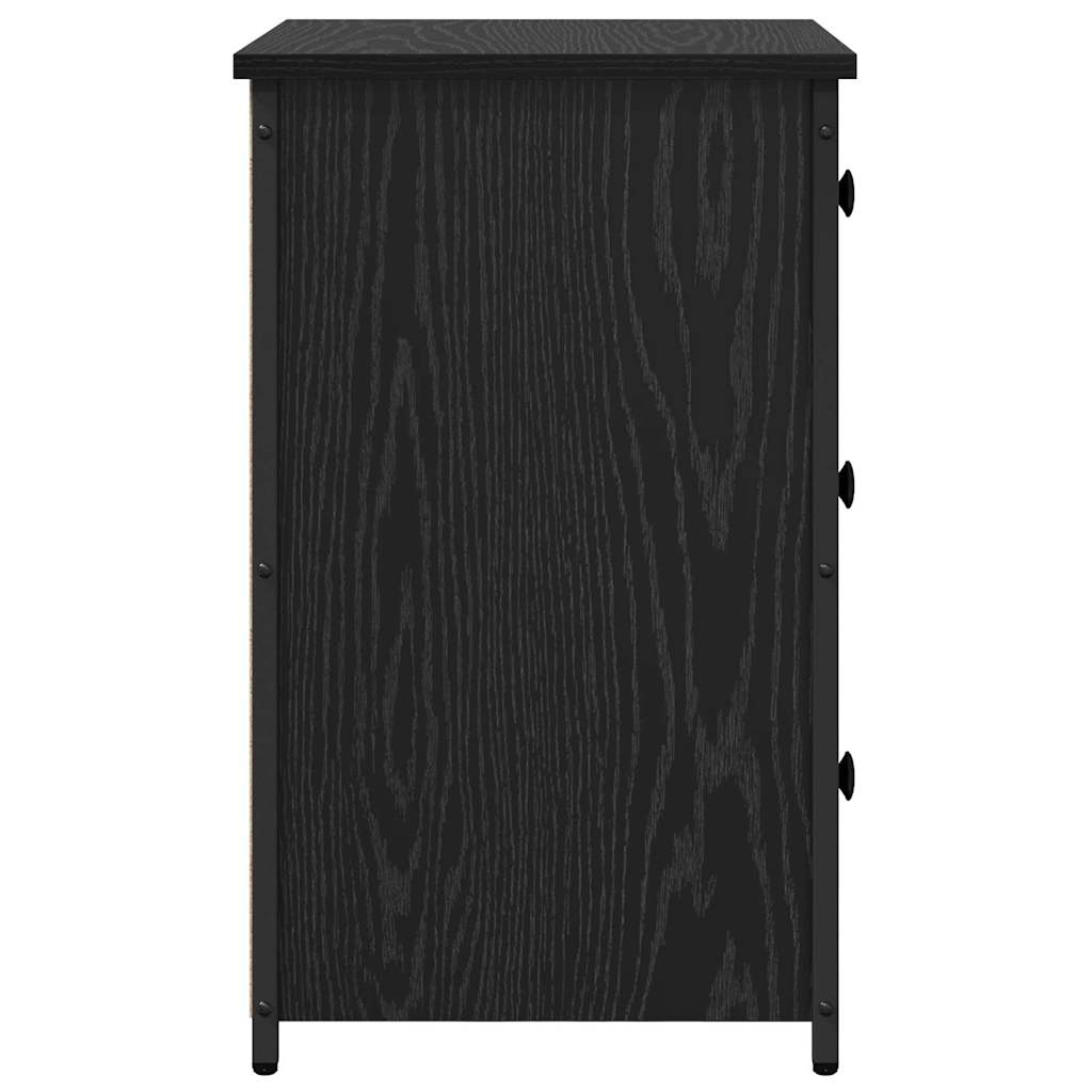 Natskab 2 pcs Sort eg 40 x 36 x 60 cm Solid genbrugs træ