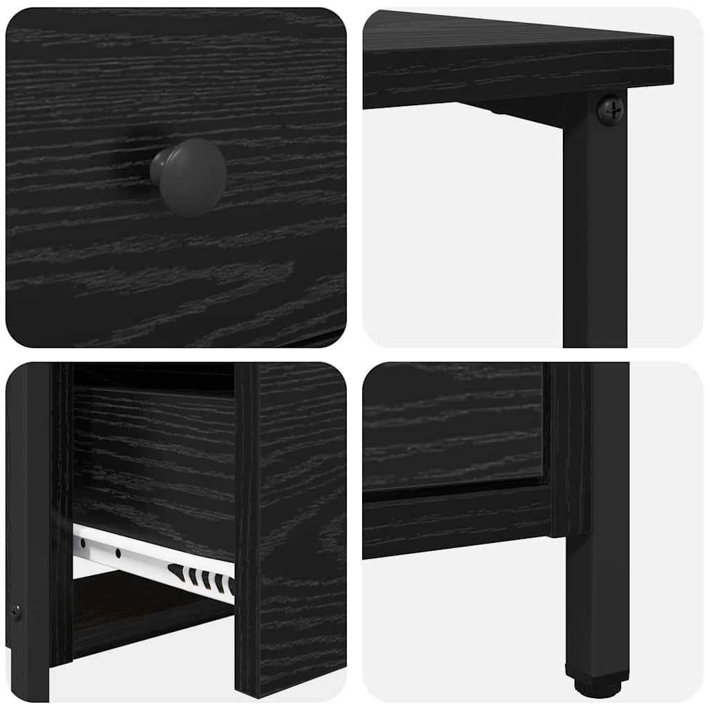 Natskab 2 pcs Sort eg 30 x 60 x 60 cm Konstrueret træ