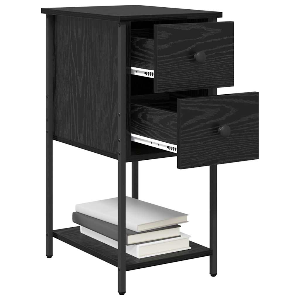 Natskab 2 pcs Sort eg 32 x 42 x 70 cm Konstrueret træ