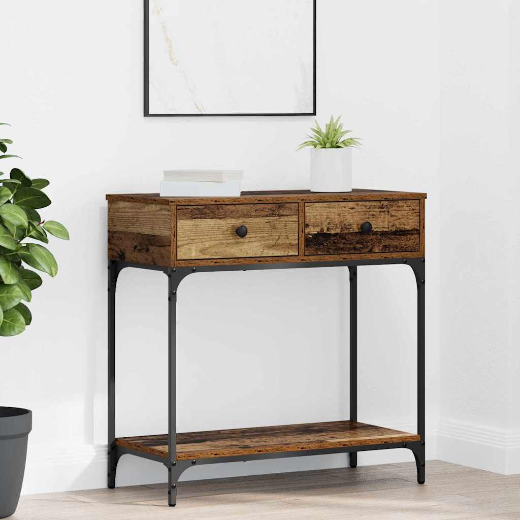 Konsolbord Gammelt træ 75 x 34,5 x 75 cm Konstrueret træ