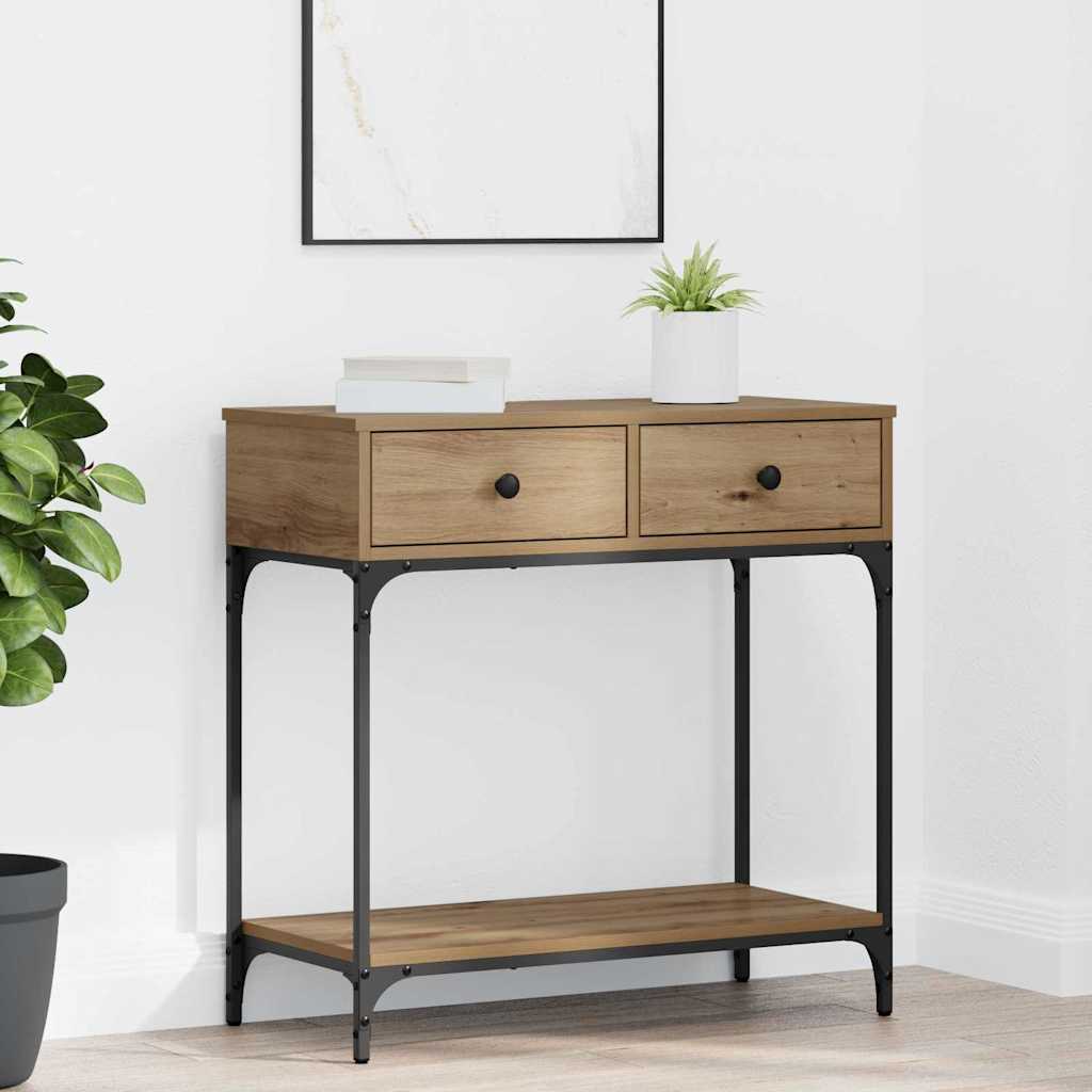 Konsolbord artisan eg 75 x 34,5 x 75 cm Konstrueret træ