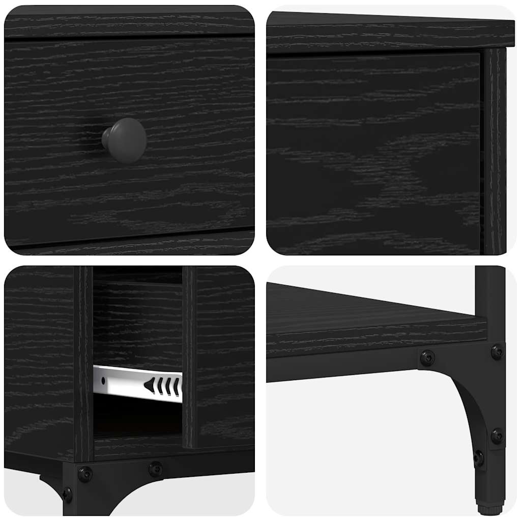 Konsolbord Sort eg 75 x 34,5 x 75 cm Konstrueret træ