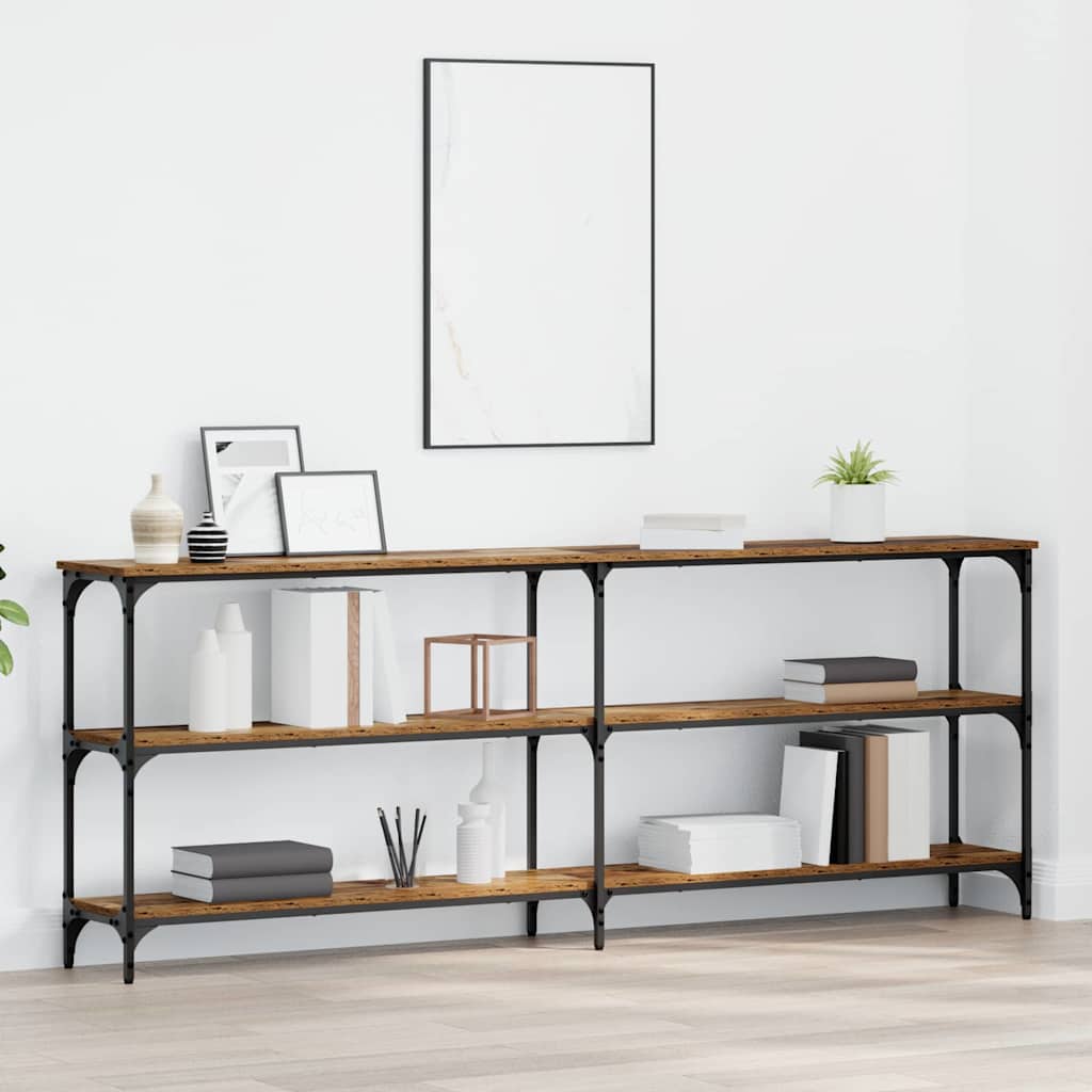 Konsolbord Gammelt træ 200 x 29 x 75 cm Samlet træ og metal billede