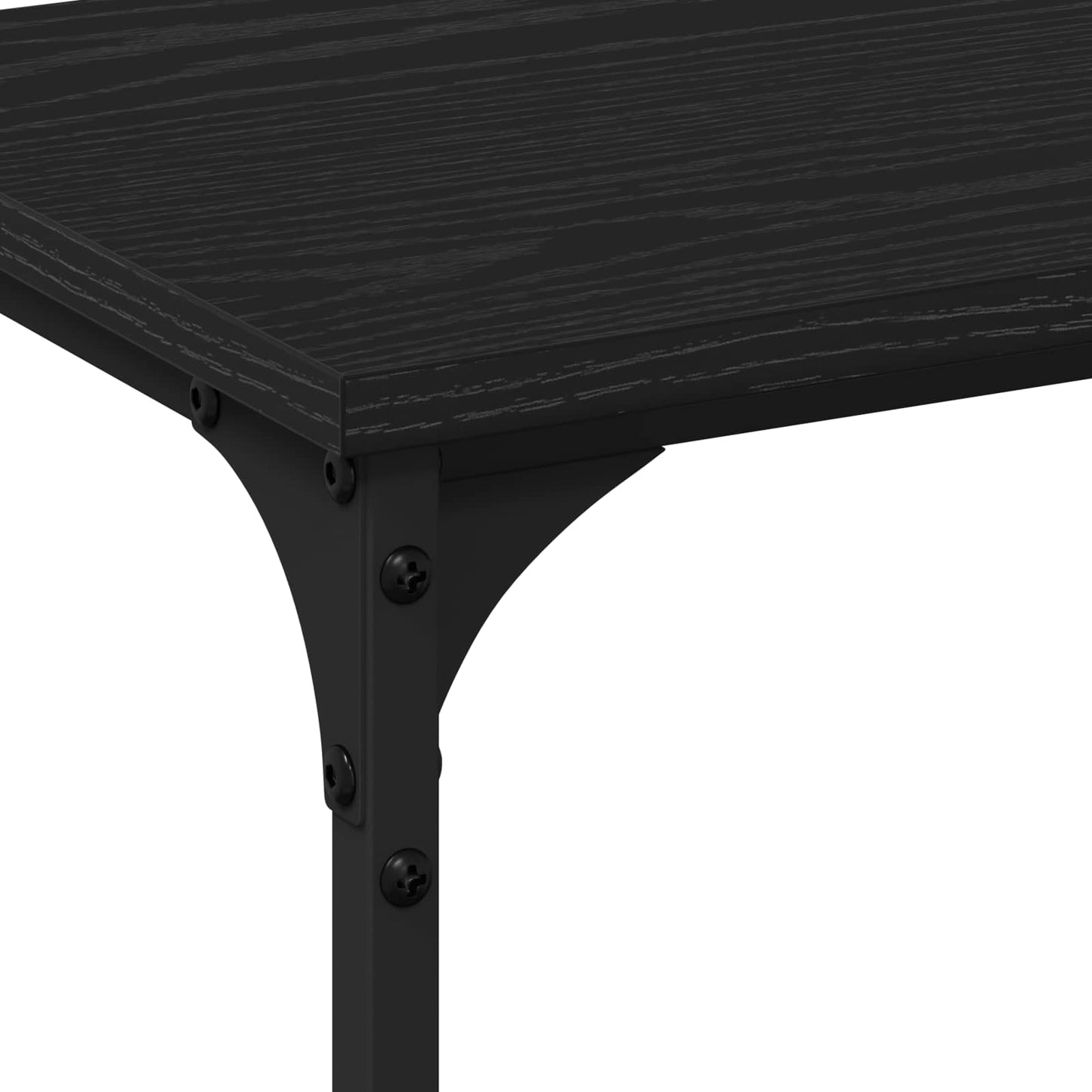 Konsolbord Sort eg 200 x 29 x 75 cm Samlet træ og metal