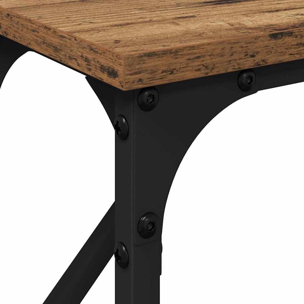 Konsolbord Gammelt træ 140 x 23 x 75 cm Laminat træ og metal