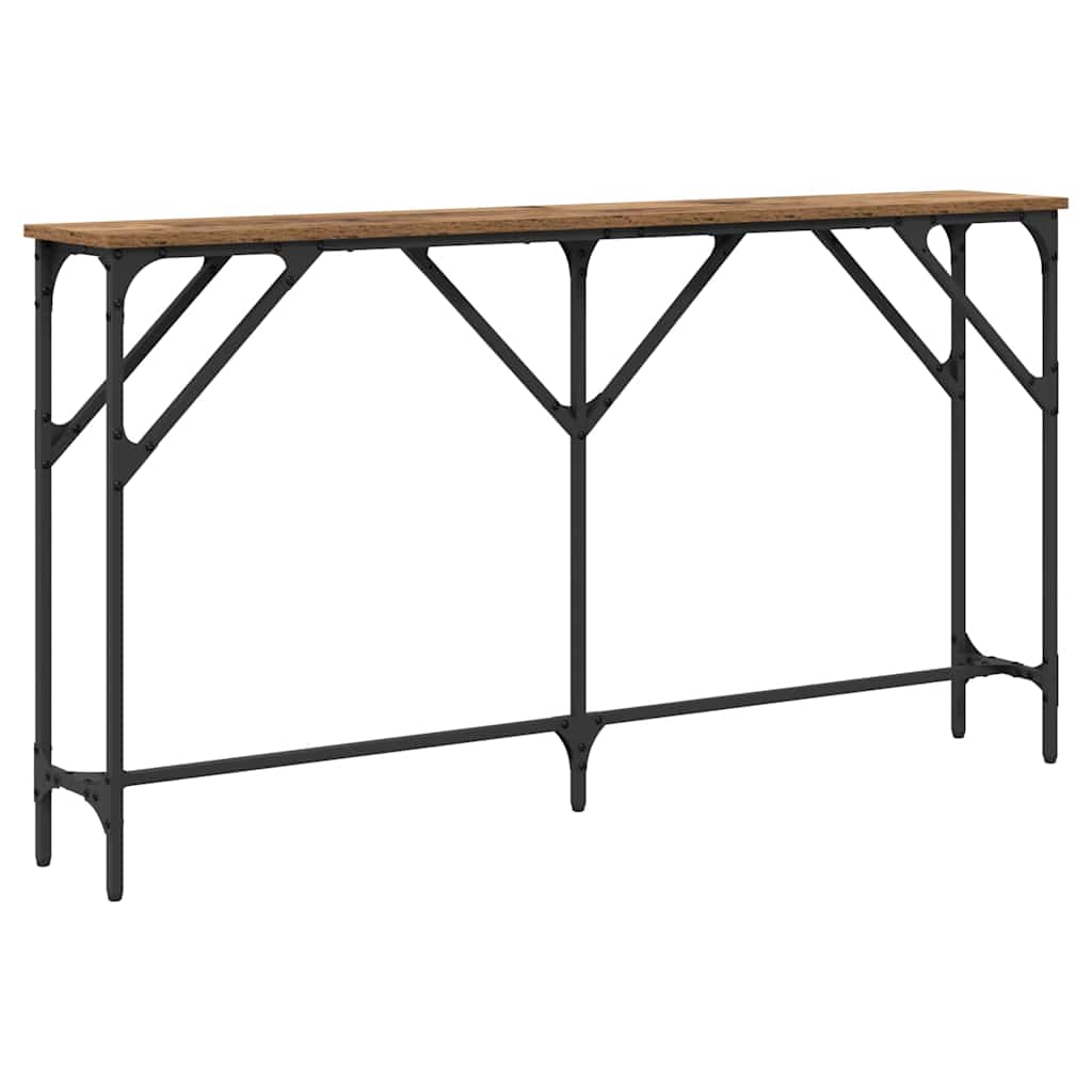 Konsolbord Gammelt træ 140 x 23 x 75 cm Laminat træ og metal