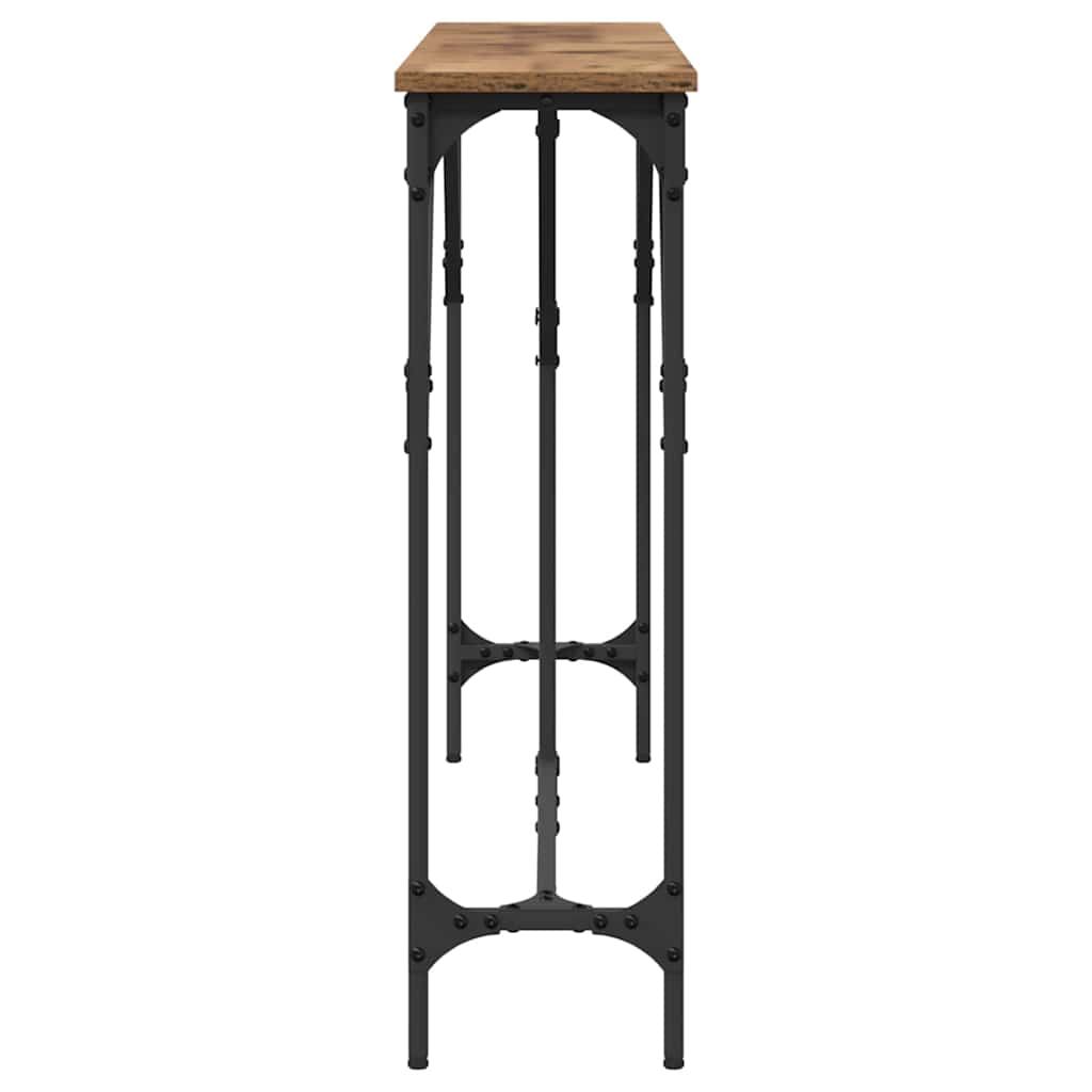 Konsolbord Gammelt træ 140 x 23 x 75 cm Laminat træ og metal