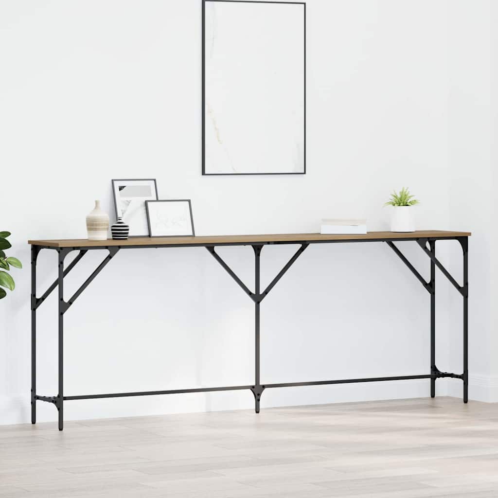 Konsolbord artisan eg 200 x 29 x 75 cm Laminat træ og metal