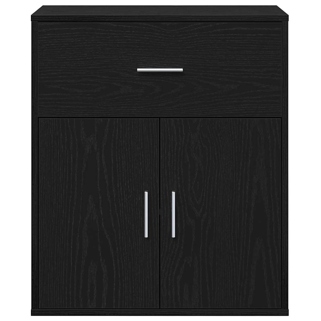 Sideboard med skuffe Sort eg 60 x 31 x 70 cm Konstrueret træ