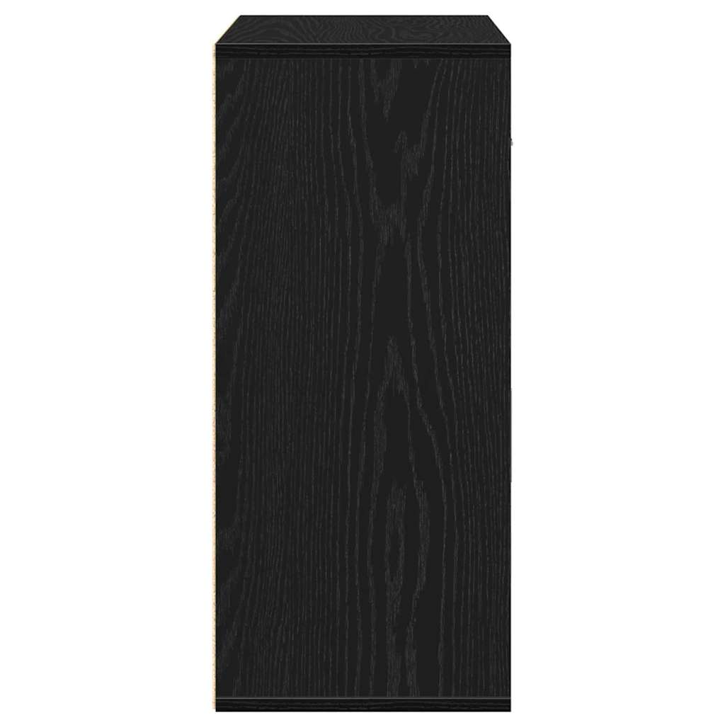 Sideboard med skuffe Sort eg 60 x 31 x 70 cm Konstrueret træ