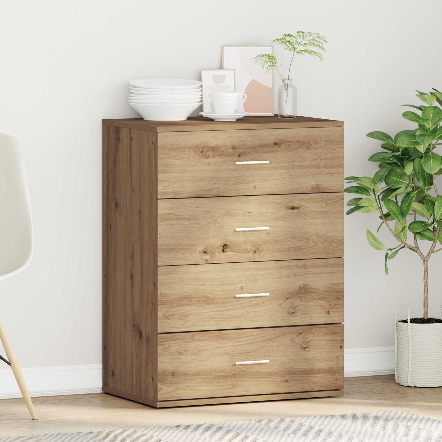 Sideboard Artisan Egetræ 60 x 39 x 80 cm Konstrueret træ