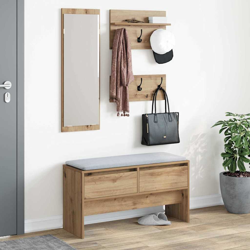 Entremøbelsæt Artisan eg 90 x 31 x 46,5 cm Konstrueret træ