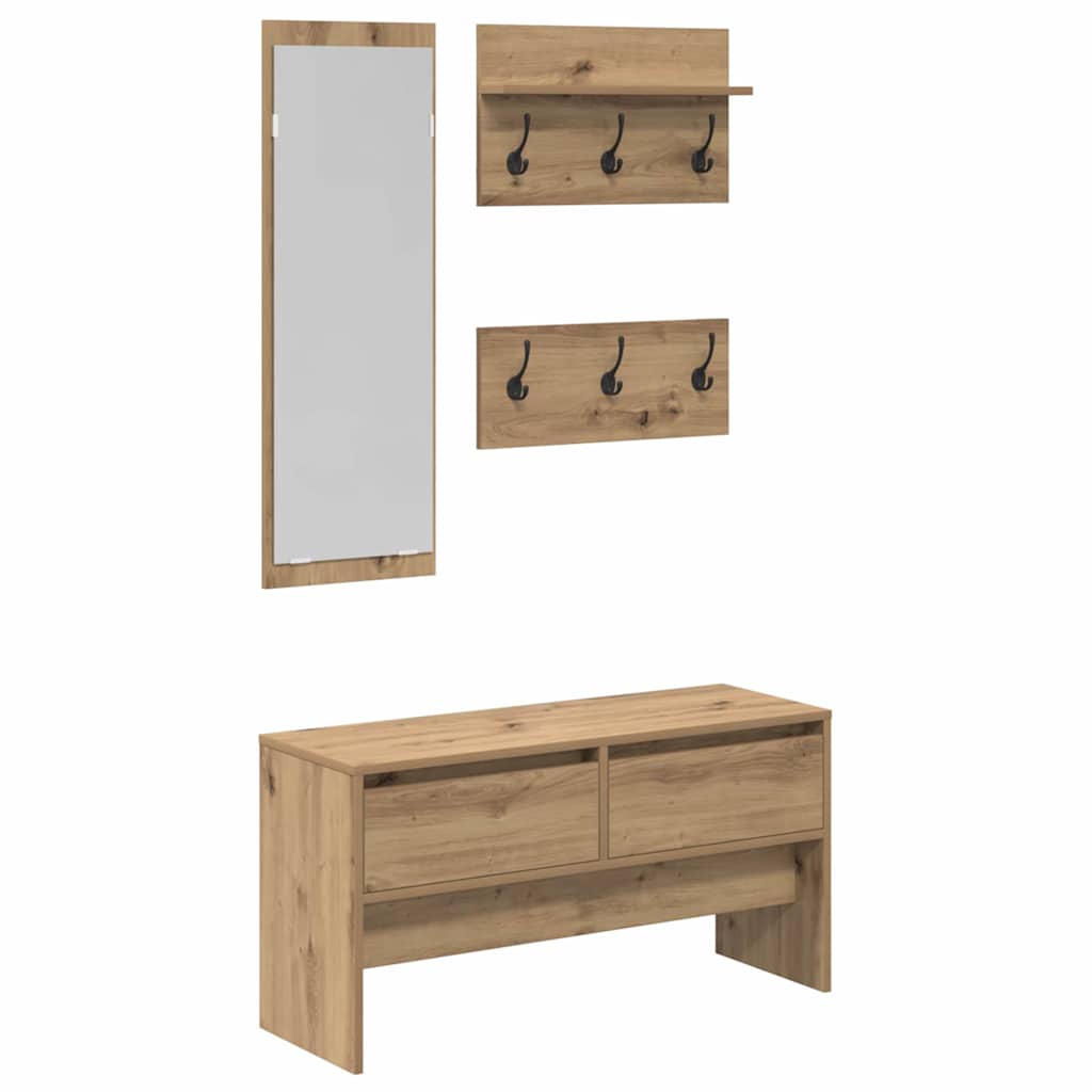 Entremøbelsæt Artisan eg 90 x 31 x 46,5 cm Konstrueret træ