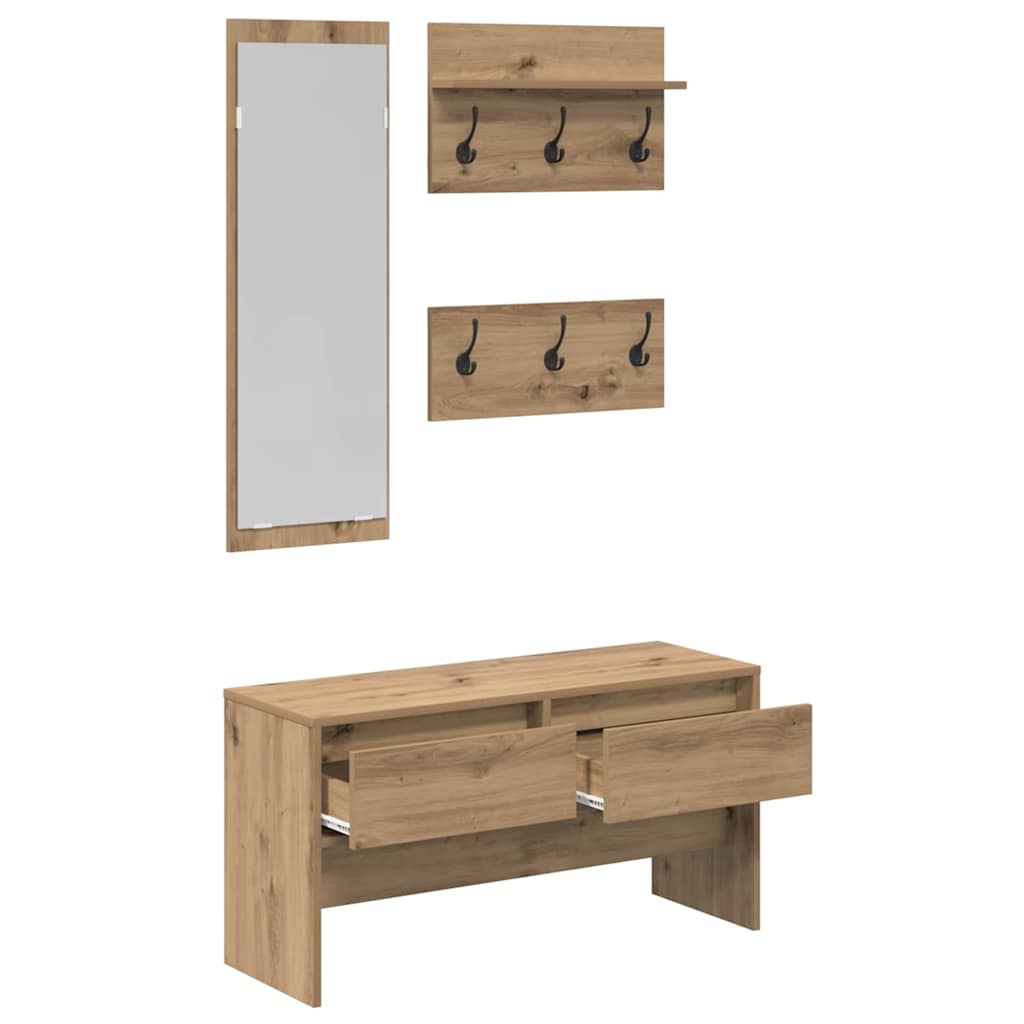 Entremøbelsæt Artisan eg 90 x 31 x 46,5 cm Konstrueret træ