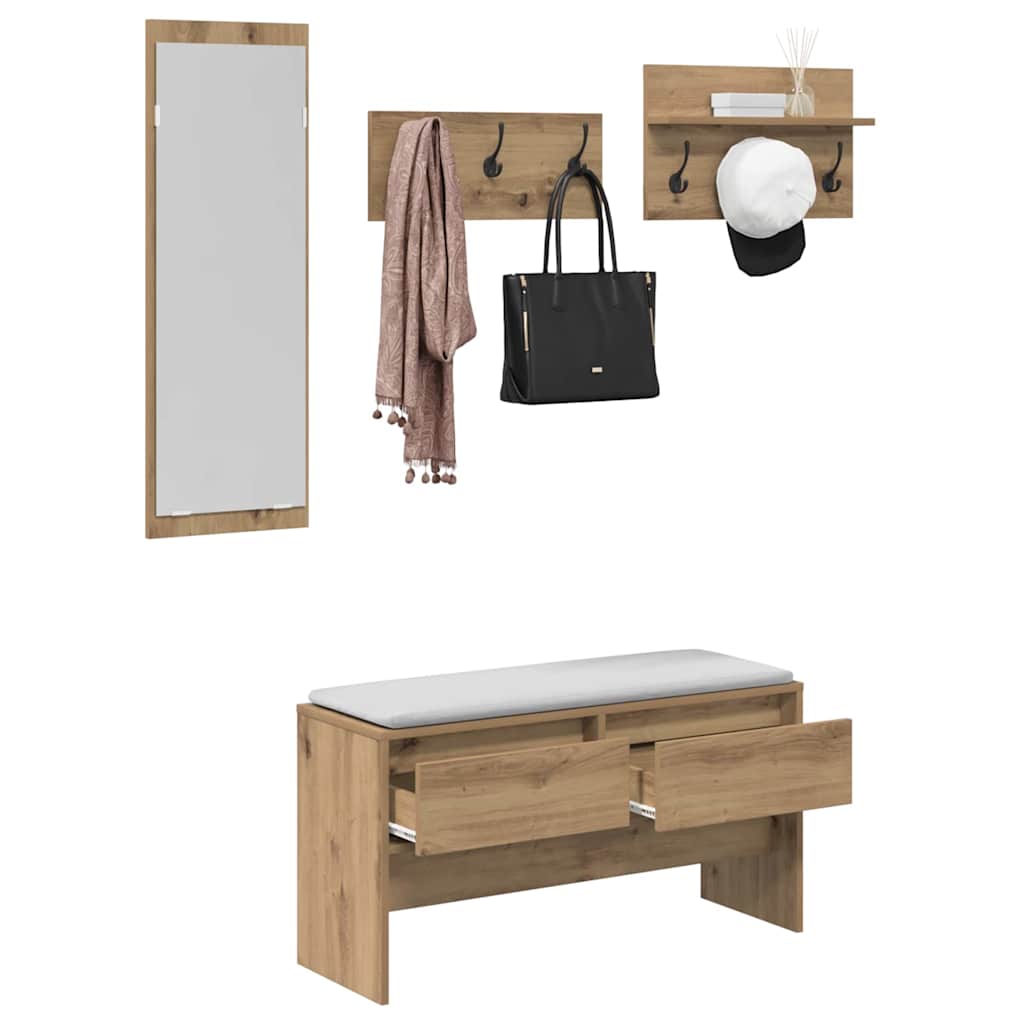 Entremøbelsæt Artisan eg 90 x 31 x 46,5 cm Konstrueret træ