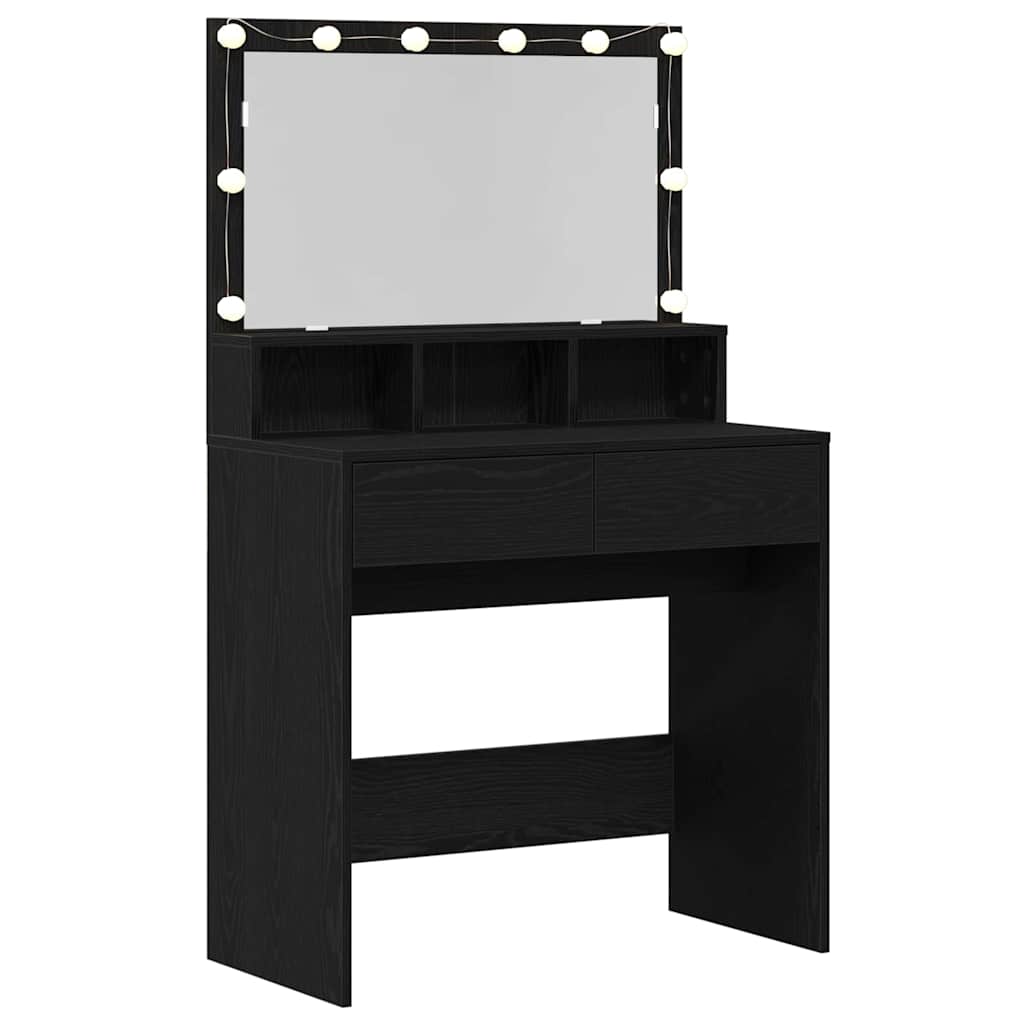 Klædeskab med skuffe Sort eg 80 x 41 x 134,5 cm Konstrueret træ