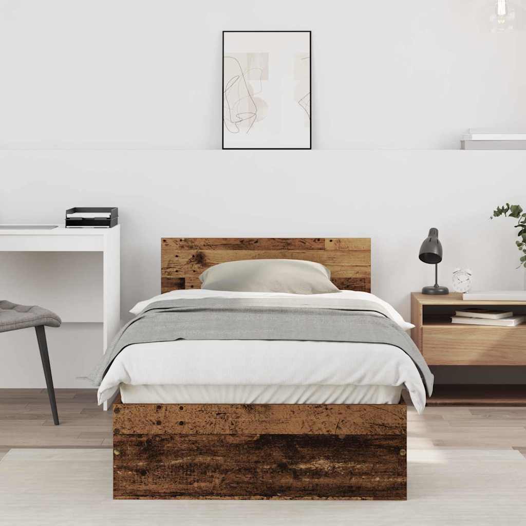 Sengestel Gammelt træ 90 x 190 cm Konstrueret træ