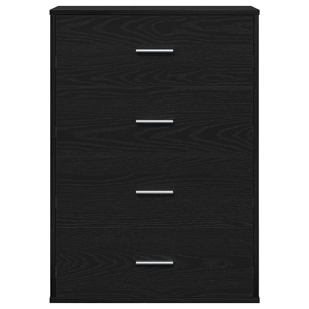 Sideboard med skuffe Sort eg 60 x 31 x 84 cm Konstrueret træ