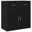 Sideboard med skuffe Sort eg 78 x 38 x 80 cm Konstrueret træ