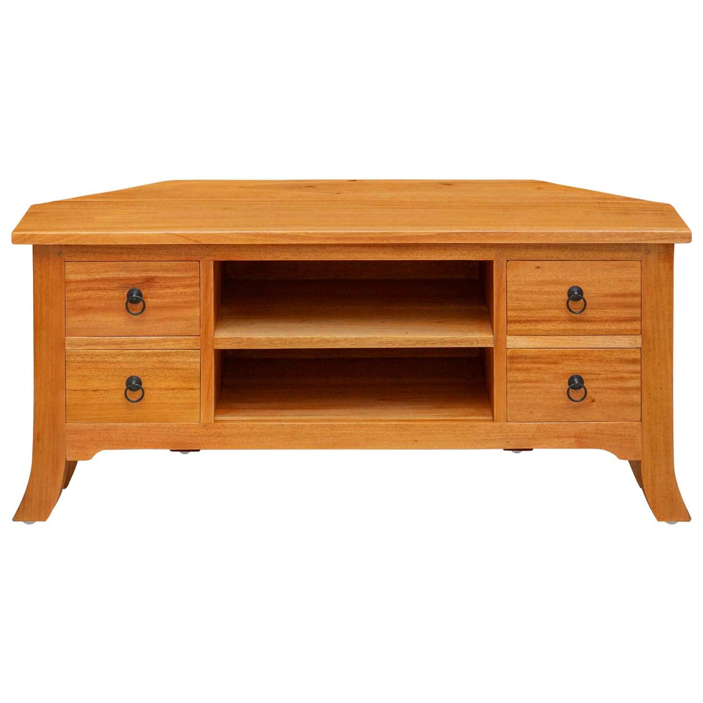 TV-skab med hylde Naturfarvet 100 x 40,5 x 46 cm Massiv Mahogni