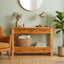 Konsolbord Naturfarvet 115 x 32 x 76 cm Massiv Mahogni