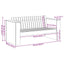 Havemøbelsofa Hvid 134 x 60 x 62 cm Massiv fyrretræ