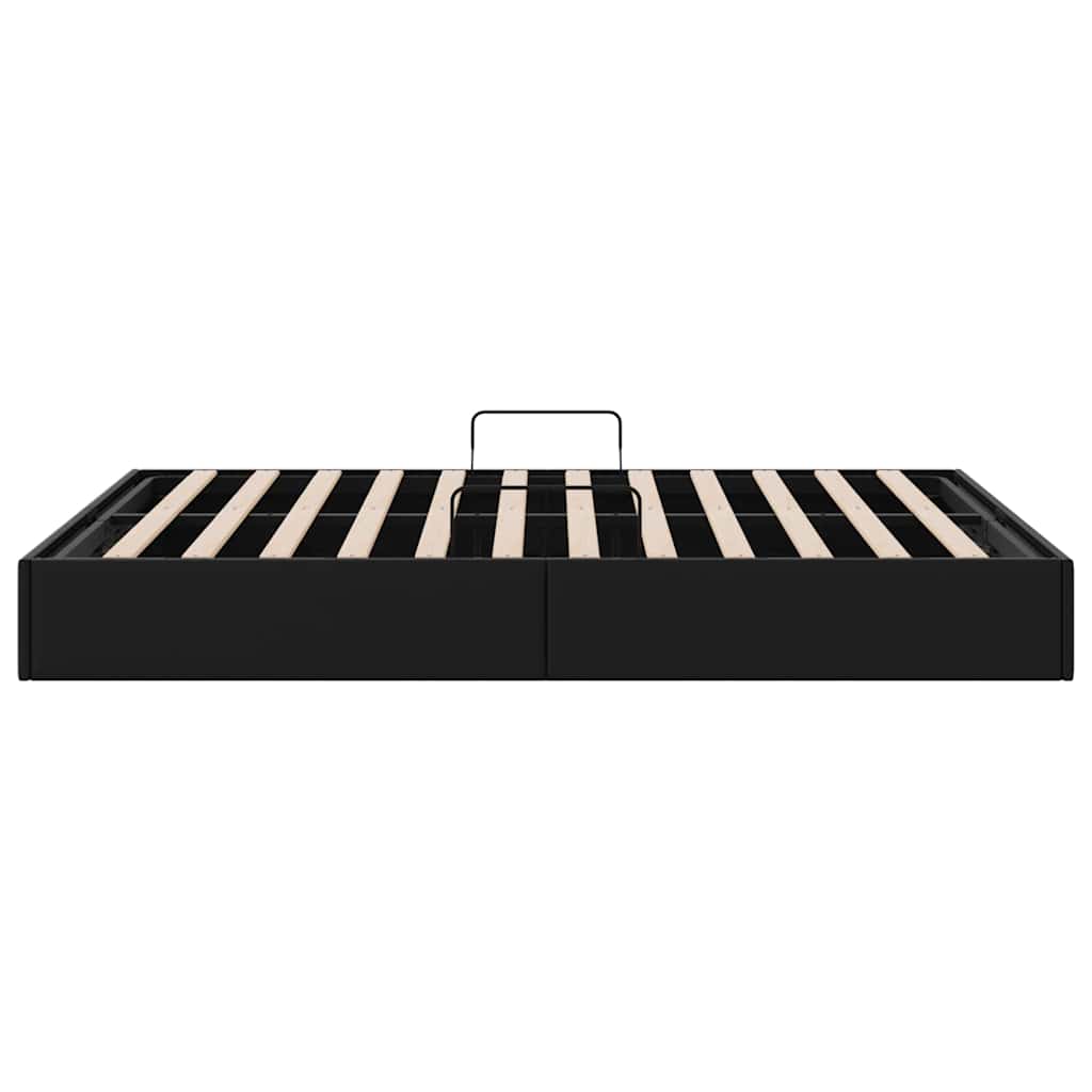Opbevaringsseng med opbevaring Sort 137 x 190 cm Kunstlæder