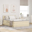 Seng med opbevaring og madras med madras Creme 140 x 190 cm
