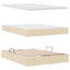 Seng med opbevaring og madras med madras Creme 140 x 190 cm