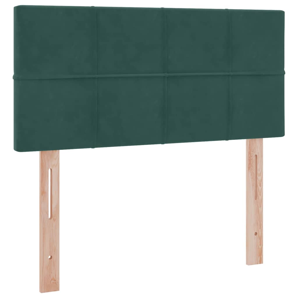 Opbevaringsseng med hovedgærde Mørkegrøn 90 x 190 cm Fløjl