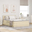 LED opbevarings seng med madras Creme 140 x 190 cm Stof
