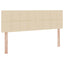 LED opbevarings seng med madras Creme 140 x 190 cm Stof