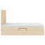 Seng med opbevaring og madras Creme 140 x 190 cm Stof