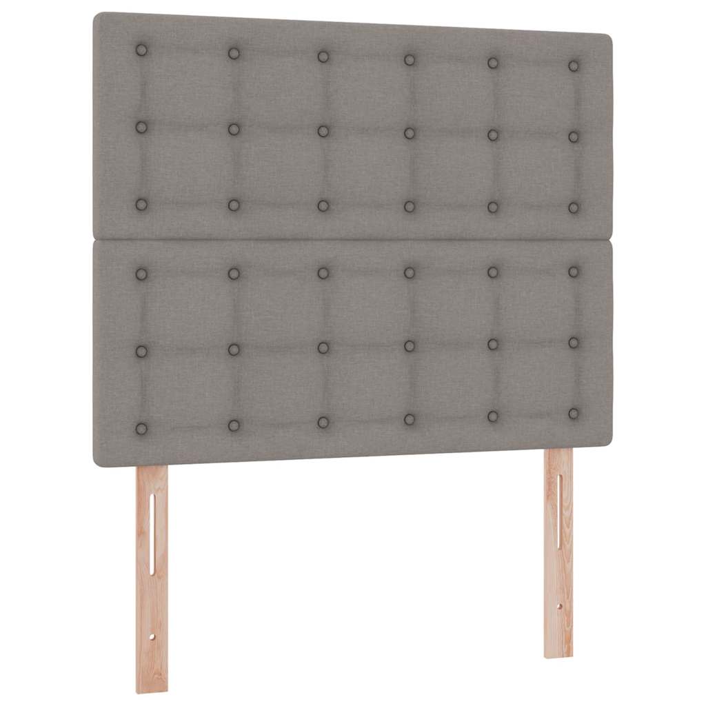 Seng med opbevaring og madras Gråbrun 120 x 190 cm Stof