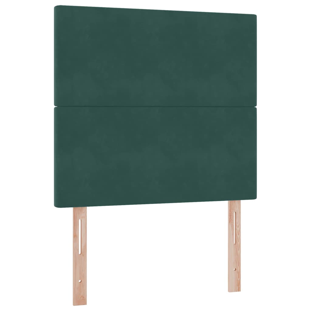 Seng med opbevaring og madras Mørkegrøn 90 x 190 cm Fløjl