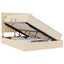 LED opbevarings seng med madras Creme 140 x 190 cm Stof