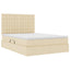 LED opbevarings seng med madras Creme 140 x 190 cm Stof