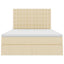 LED opbevarings seng med madras Creme 140 x 190 cm Stof