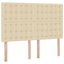 LED opbevarings seng med madras Creme 140 x 190 cm Stof