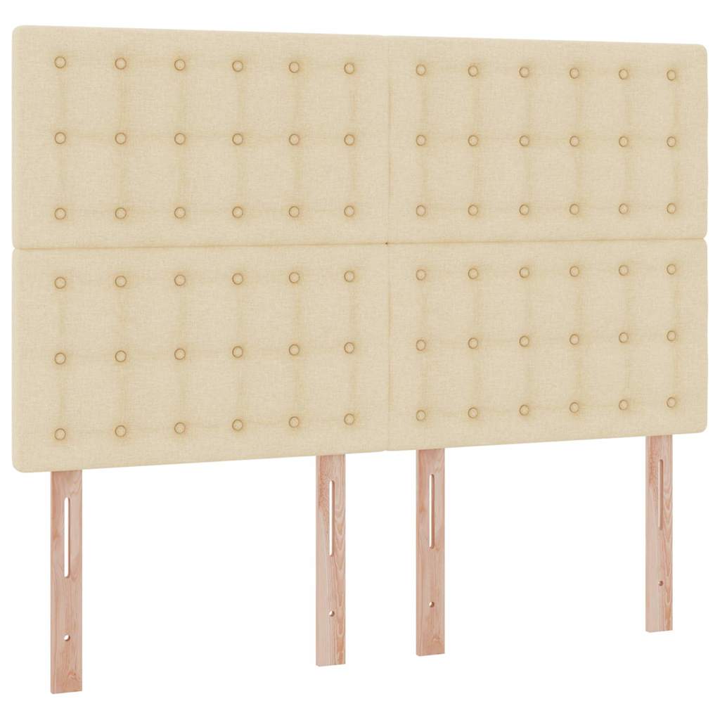 LED opbevarings seng med madras Creme 140 x 190 cm Stof