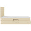 LED opbevarings seng med madras Creme 140 x 190 cm Stof