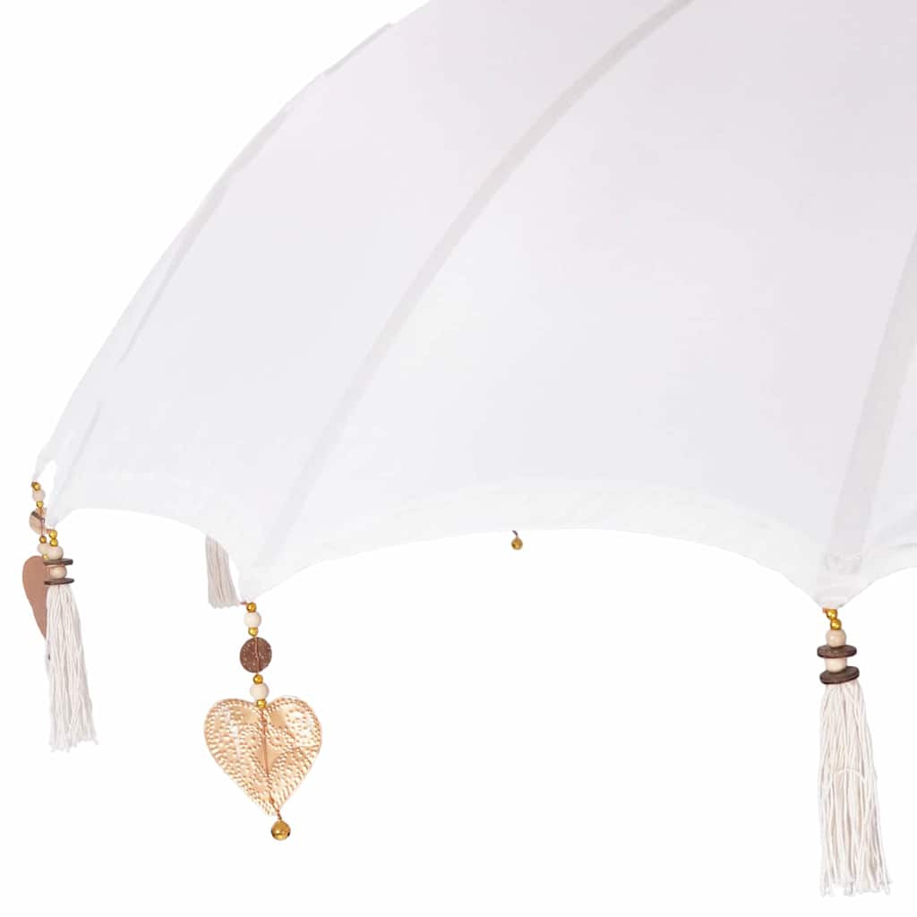 Balinesisk parasol med base Creme 185 x 185 x 260 cm